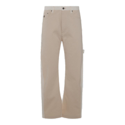 Stella Mccartney White And Ecru Cotton Blend Jeans In Brown