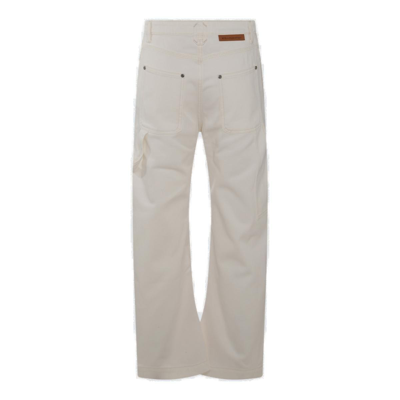 Stella Mccartney White And Ecru Cotton Blend Jeans In Brown