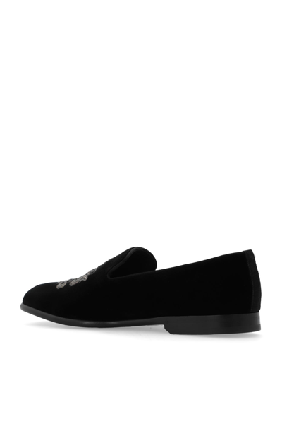 Shop Dolce & Gabbana Velvet Loafers In Black