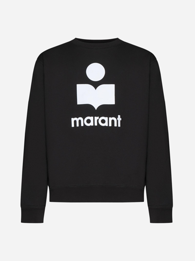 Shop Isabel Marant Mikoy Cotton-blend Sweatshirt In Faded Black/ecru