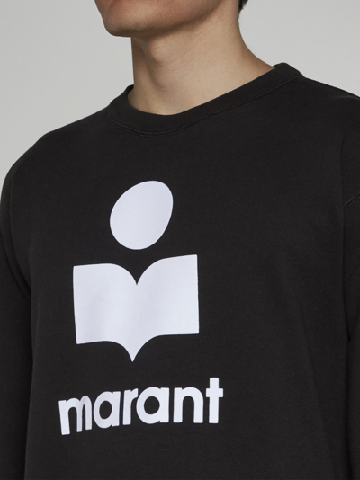 Shop Isabel Marant Mikoy Cotton-blend Sweatshirt In Faded Black/ecru
