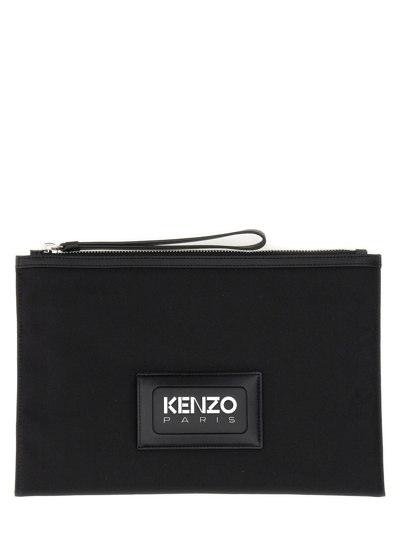 Shop Kenzo Clutch Large In Nero
