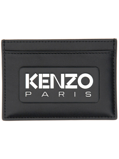 Shop Kenzo Card Holder With Logo In Nero