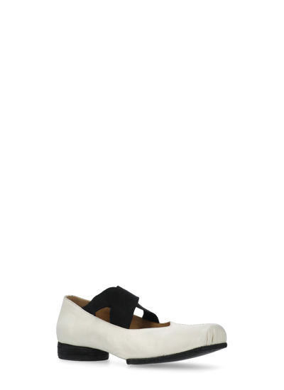 Shop Uma Wang Leather Ballet Shoes In Ivory