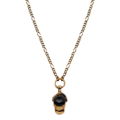 Shop Alexander Mcqueen Skull Necklace In Golden