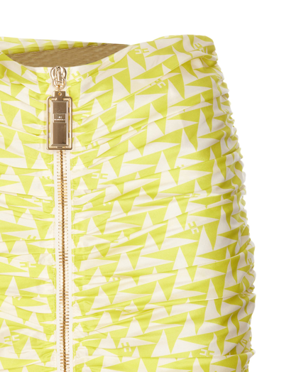 Shop Elisabetta Franchi Mini Skirt In Yellow