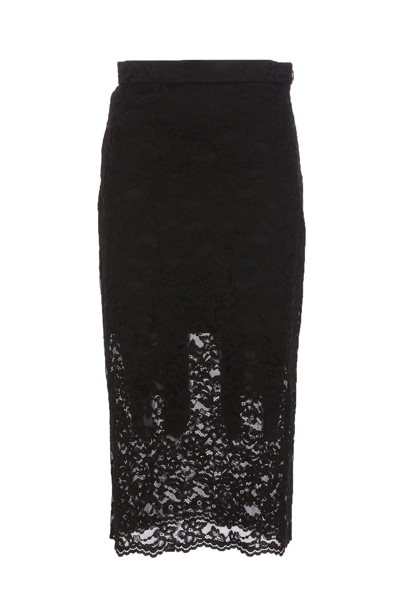 Shop Twinset Laces Skirt In Black