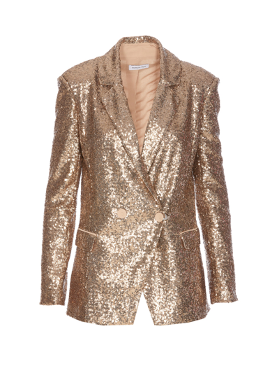 Shop Patrizia Pepe Sequined Blazer In Golden