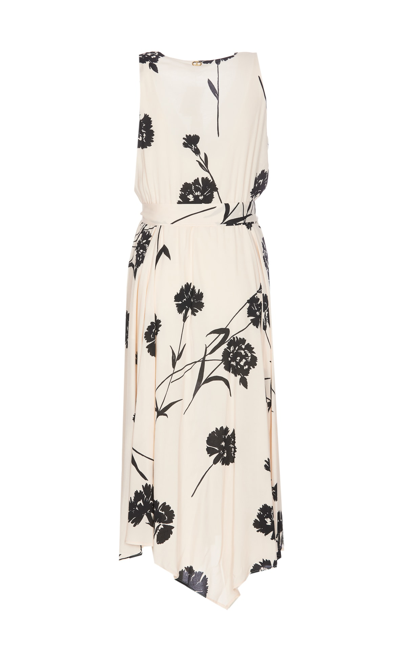 Shop Twinset Floral Print Dress In White