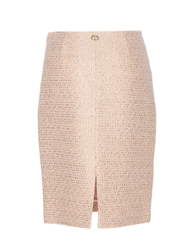Shop Twinset Sequined Skirt In Pink