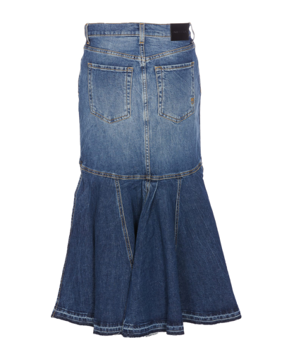 Shop Pinko Ghirla Denim Skirt In Blue