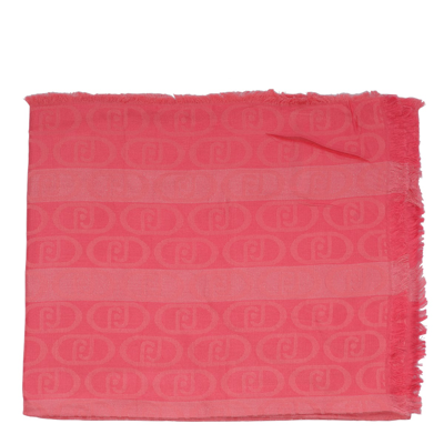 Shop Liu •jo Logo Stole In Pink