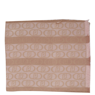 Shop Liu •jo Logo Stole In Beige