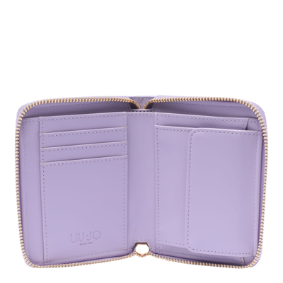 Shop Liu •jo Logo Wallet In Purple