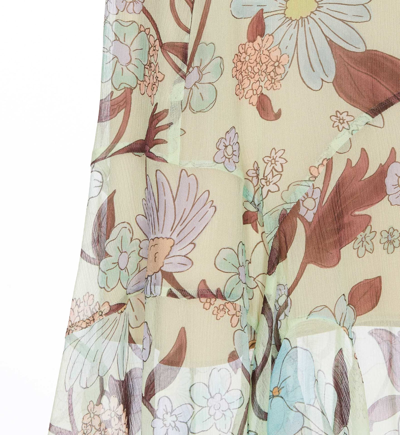 Shop Stella Mccartney Silk Skirt Lady Garden Print In Multicolour