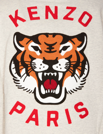 Shop Kenzo Lucky Tiger Hoodie In Grey