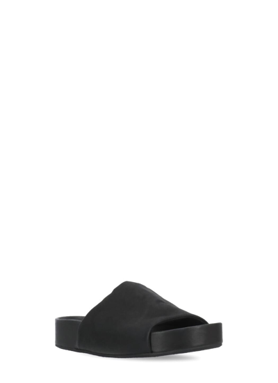 Shop Uma Wang Leather Slippers In Black