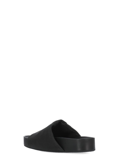 Shop Uma Wang Leather Slippers In Black