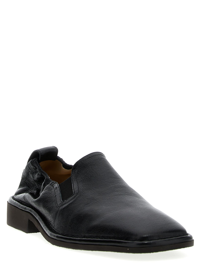 Shop Lemaire Buffalo Leather Loafers In Black