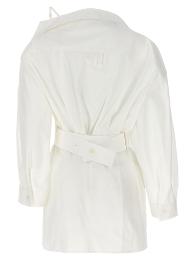 Shop Jacquemus La Mini Robe Chemise Dress In White