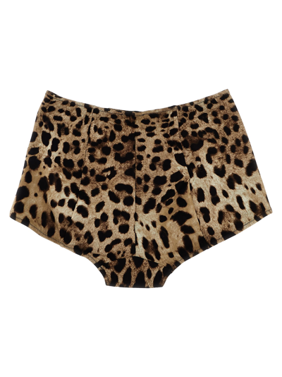 Shop Dolce & Gabbana Leopard Bikini Bottom In Multicolor