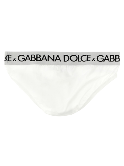 Shop Dolce & Gabbana Midi Briefs In White/black