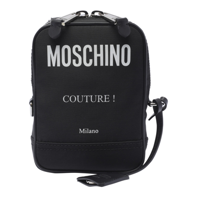 Shop Moschino Couture Messenger Bag In Black