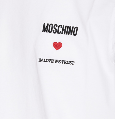 Shop Moschino In Love We Trust T-shirt In White