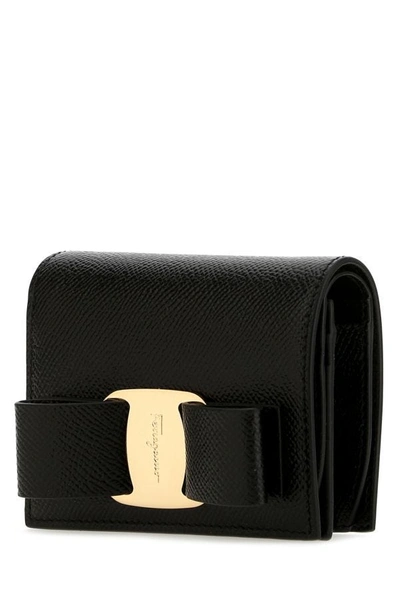 Shop Ferragamo Salvatore  Woman Black Leather Wallet
