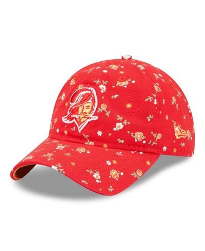 New Era Red Tampa Bay Buccaneers  Floral 9twenty Adjustable Hat In Red