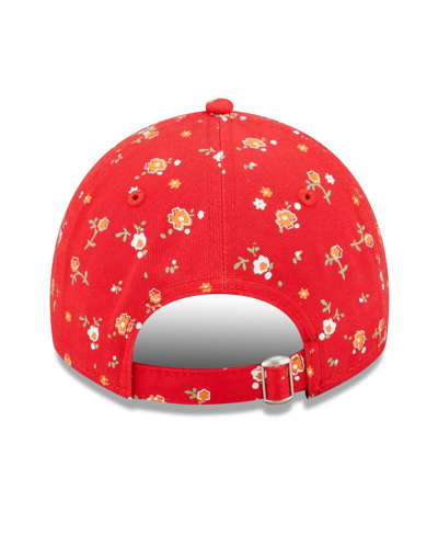 New Era Red Tampa Bay Buccaneers  Floral 9twenty Adjustable Hat In Red