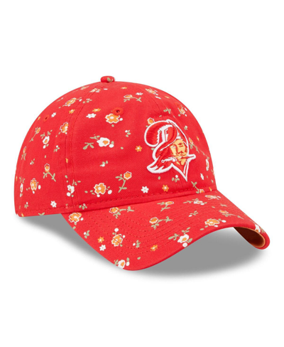 Shop New Era Women's  Red Tampa Bay Buccaneers Floral 9twenty Adjustable Hat