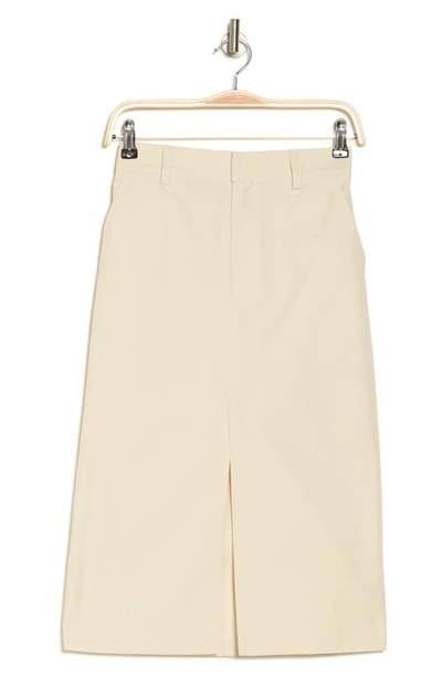 Shop Elodie Front Slit Midi Skirt In Taupe