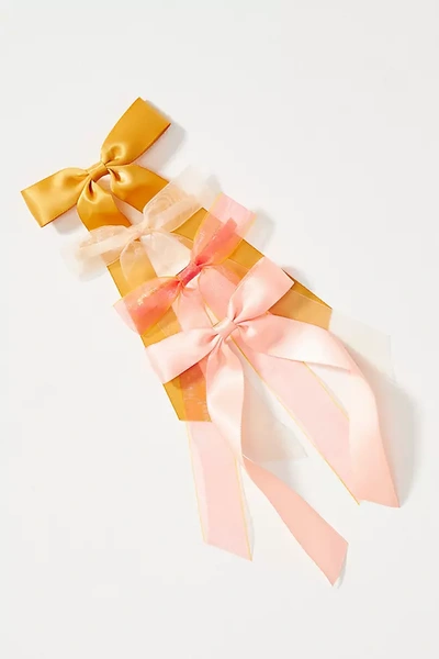 Shop By Anthropologie Organza Hair Bows, Set Of 4 In Pink