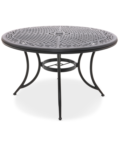 Agio Wythburn Mix And Match 60" Round Cast Aluminum Outdoor Dining Table In Pewter Finish