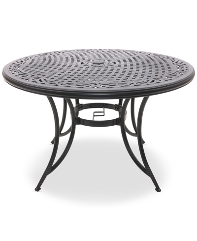 Agio Wythburn Mix And Match 60" Round Cast Aluminum Outdoor Dining Table In Pewter Finish