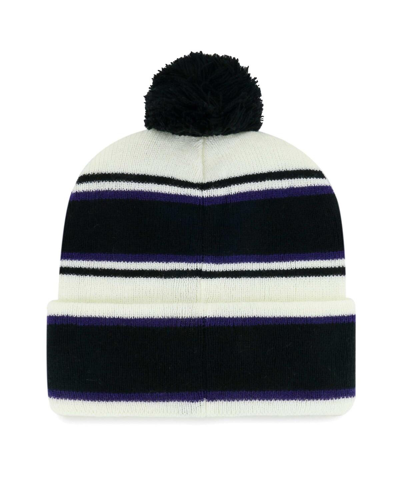 Shop 47 Brand Youth Boys And Girls ' White Baltimore Ravens Stripling Cuffed Knit Hat With Pom