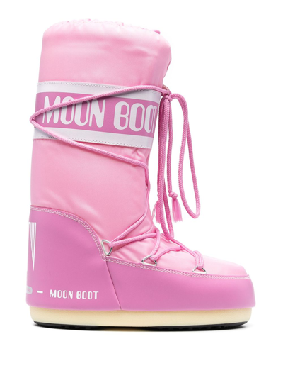Shop Moon Boot Pink Icon Nylon Boots