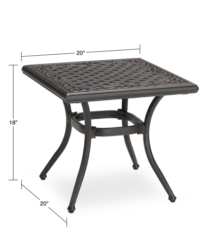 Shop Agio Wythburn Mix And Match 20" Square Cast Aluminum Outdoor End Table In Pewter Finish