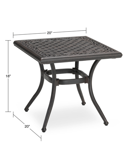 Agio Wythburn Mix And Match 20" Square Cast Aluminum Outdoor End Table In Pewter Finish