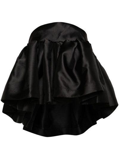 Shop Marques' Almeida Strapless Peplum Blouse - Women's - Recycled Polyester In Black