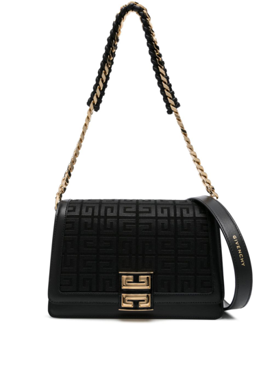 Shop Givenchy Black 4g-embroidered Shoulder Bag