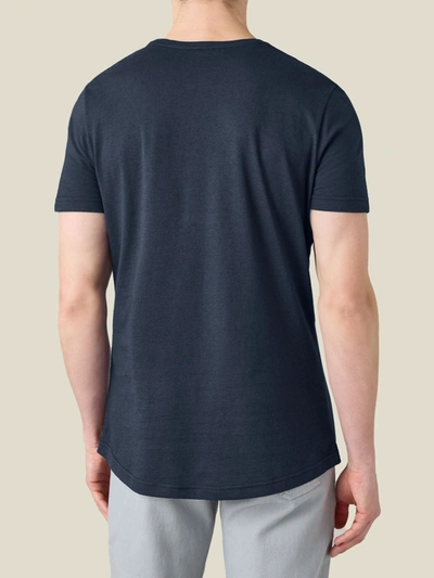 Shop Luca Faloni Navy Blue Cashmere-cotton T-shirt In Dark Blue