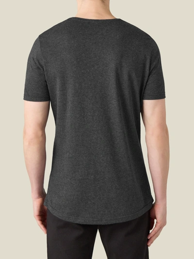 Shop Luca Faloni Charcoal Grey Cashmere-cotton T-shirt In Dark Grey