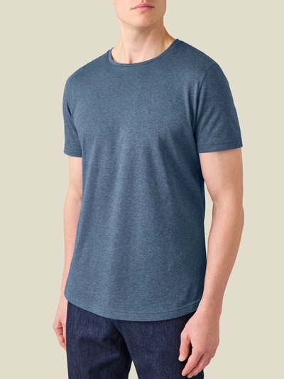Shop Luca Faloni Atlantic Blue Cashmere-cotton T-shirt