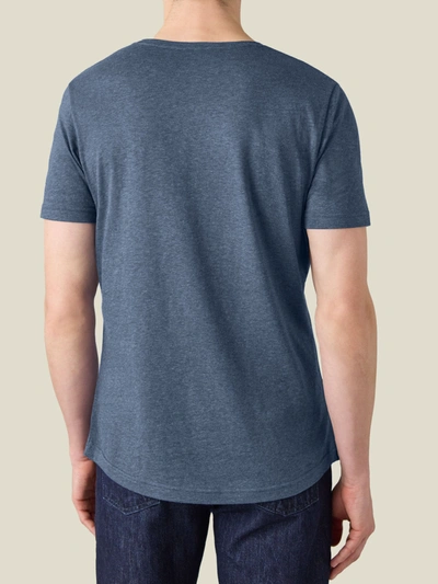 Shop Luca Faloni Atlantic Blue Cashmere-cotton T-shirt