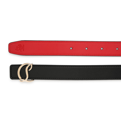 Shop Christian Louboutin Cl Logo 25mm Black Leather Belt