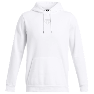 Shop Under Armour Mens  Essential Fleece Hoodie Vvs In White/reflective
