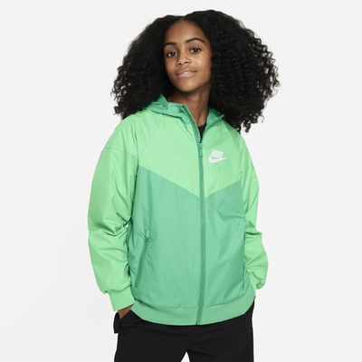Shop Nike Boys  Windrunner Hd Jacket In Stadium Green/spring Green