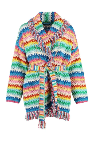 Shop Alanui Cardigan Over The Rainbow In Cotone In Multicolor